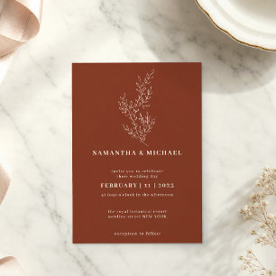 Invitation Boho automnal floral terracotta Indie automne