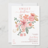 Invitation Boho automne aquarelle florale chic Sweet 16 (Devant)