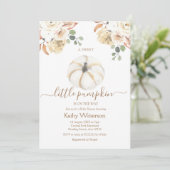 Invitation Boho Automne Automne Automne Floral Citrouille Bab (Debout devant)