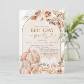 Invitation Boho Automne Automne Citrouille Wild Floral Annive (Debout devant)