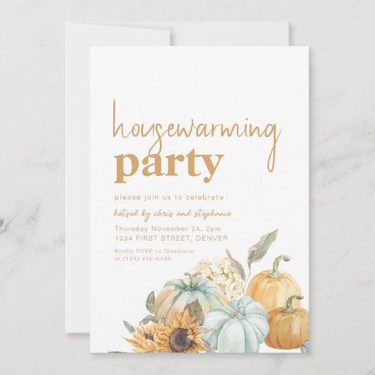 Invitation Boho Automne Automne Fête du réchauffement de la m (Devant)