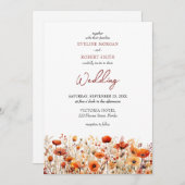 Invitation Boho automne automne fleurs sauvages mariage invit (Devant / Derrière)