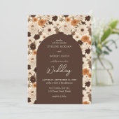 Invitation Boho automne brun roux roux ivoire orange voûté (Debout devant)