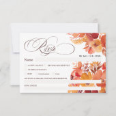 Invitation Boho automne calligraphie florale chic mariage rsv (Devant)