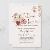 Invitation Boho Automne Citrouille Floral Chute en Amour Invi (Devant)