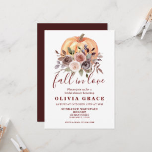 Invitation Boho automne Citrouille floral Douche nuptiale Inv