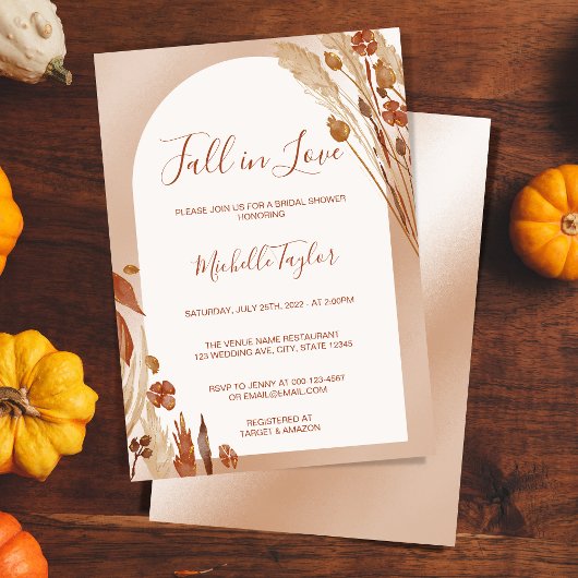 Invitation Boho automne coup de foudre Arche Mariage Terracot