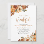Invitation boho automne dîner d'action de grâces fleurie (Devant)