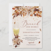 Invitation Boho Automne et Automne fleurs Brunch et Bubbly (Devant)