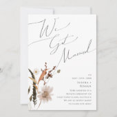 Invitation Boho automne fleur sauvage | annonce de fuite amou (Devant)