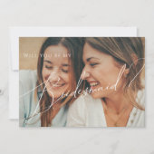 Invitation Boho Automne Fleur sauvage Faded Photo Bridesmaid (Devant)