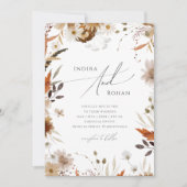 Invitation Boho Automne Fleur sauvage QR Code Tout en un Mari (Devant)