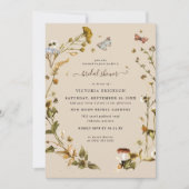Invitation Boho Automne Fleur Sauvage | Réception de Mariage (Devant)