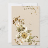 Invitation Boho Automne Fleur Sauvage | Réception de Mariage (Dos)