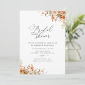 Invitation boho automne fleurs florales nuptiale douche (Debout devant)