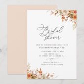 Invitation boho automne fleurs florales nuptiale douche (Devant / Derrière)