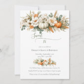 Invitation Boho Automne Floral Arrangement Sweet 16 (Devant)