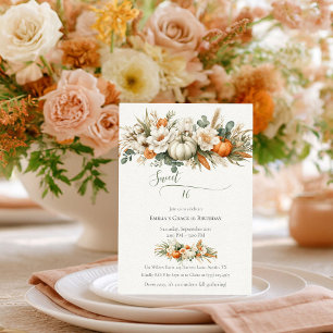 Invitation Boho Automne Floral Arrangement Sweet 16