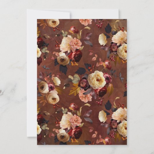 Invitation Boho Automne Floral Bridal Douche (Dos)