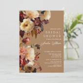 Invitation Boho Automne Floral Bridal Douche (Debout devant)