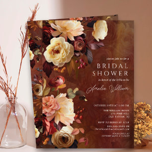 Invitation Boho Automne Floral Bridal Douche