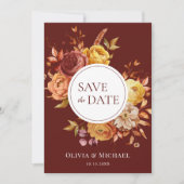 Invitation Boho Automne Floral Fleurs Rustiques Mariage de fe (Devant)
