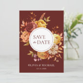 Invitation Boho Automne Floral Fleurs Rustiques Mariage de fe (Debout devant)