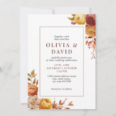 Invitation Boho Automne Floral Fleurs Rustiques Mariage de fe (Dos)