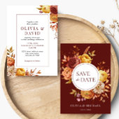 Invitation Boho Automne Floral Fleurs Rustiques Mariage de fe
