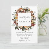 Invitation Boho Automne Floral Frame Mariage (Debout devant)