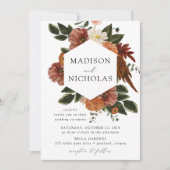 Invitation Boho Automne Floral Frame Mariage (Devant)