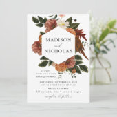 Invitation Boho Automne Floral Frame Mariage (Debout devant)