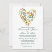 Invitation Boho Automne Floral Heart Mariages de automne Invi (Devant)