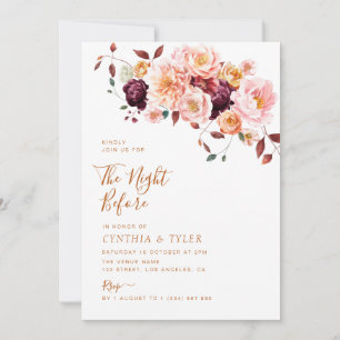 Invitation boho automne floral la veille
