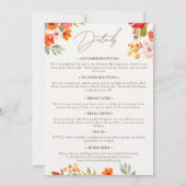 Invitation Boho automne floral rustique tout en un mariage (Dos)