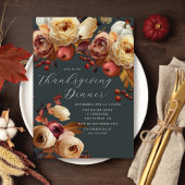 Invitation Boho Automne Floral Thanksgiving