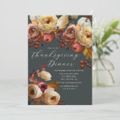 Invitation Boho Automne Floral Thanksgiving (Debout devant)