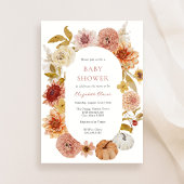 Invitation Boho Automne Mums et Baby shower Citrouille