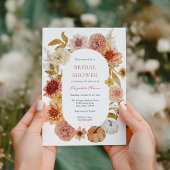 Invitation Boho Automne Mums et Fêtes des mariées Citrouilles