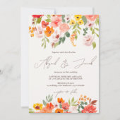 Invitation Boho automne rustique peint à la main mariage flor (Devant)
