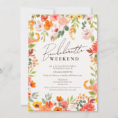Invitation Boho automne rustique peint à la main week-end bac (Devant)