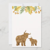 Invitation Boho Automne Saint-Vache Highland Cow Baby shower (Dos)