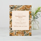 Invitation Boho Automne Terracotta Floral Thanksgiving Fête (Debout devant)