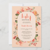 Invitation Boho automne terre cuite baby shower de script flo (Devant)