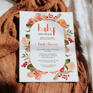 Invitation Boho automne terre cuite baby shower de script flo