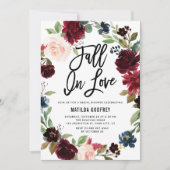 Invitation Boho Automne Wreath Fall In Love Fête des mariées (Devant)