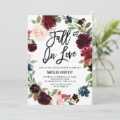 Invitation Boho Automne Wreath Fall In Love Fête des mariées (Debout devant)