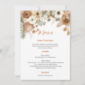 Invitation Boho Autumn Dried Flowers Wedding | Menu (Devant)