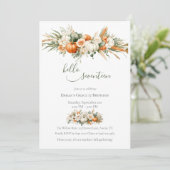 Invitation Boho Autumn Floral Arrangement Birthday (Debout devant)