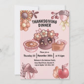 Invitation Boho aux couleurs chaudes Thanksgiving Dîner (Devant)